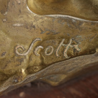 Arquero de bronce firmado Scotte