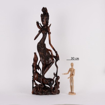 Sculpture of Female Figure in Wood