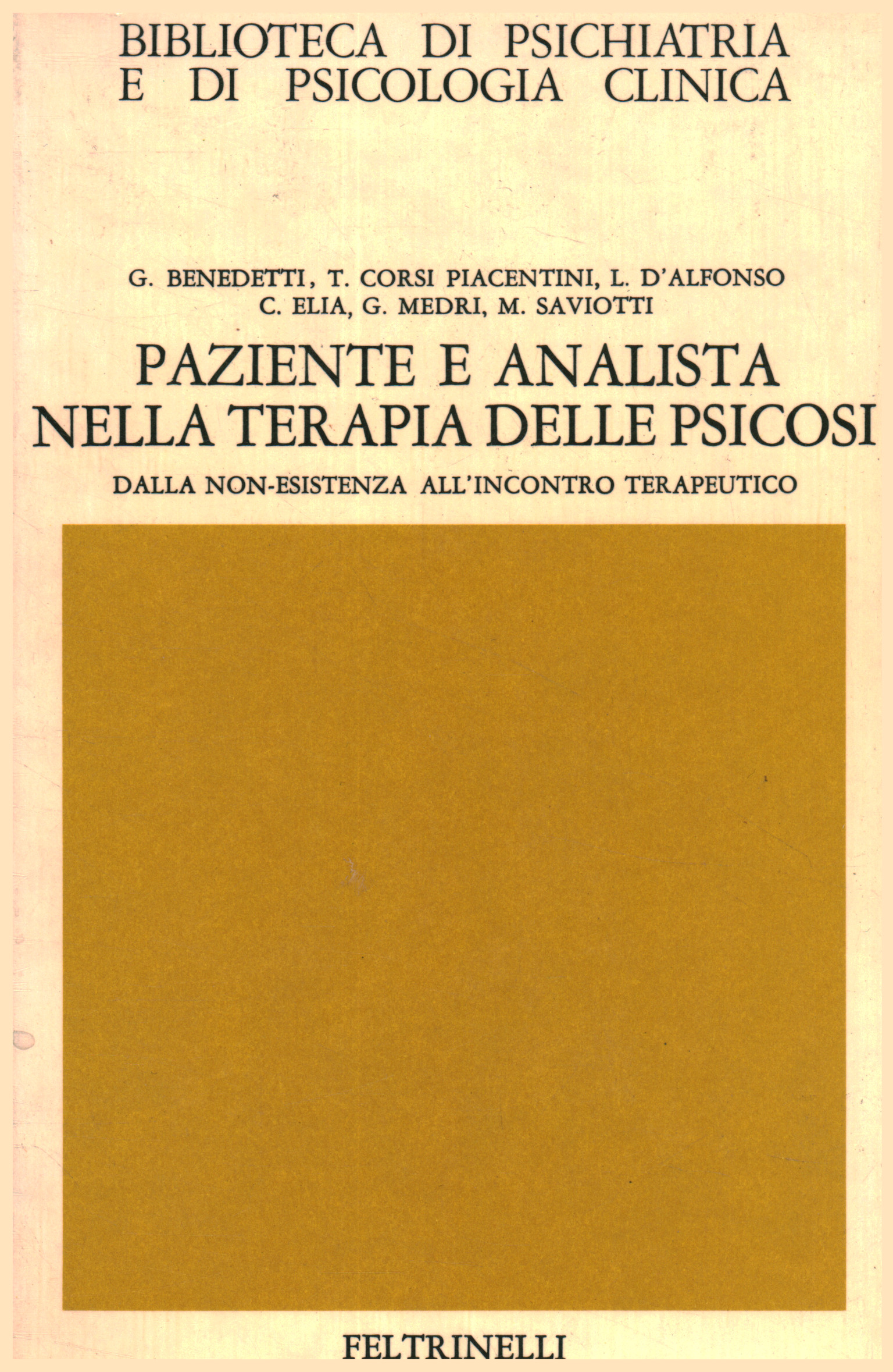 Paziente e analista nella terapia delle%,Paziente e analista nella terapia delle%