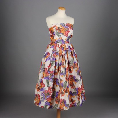 Vintage Evening Dress Silk Size 10 Italy 1950s-1960s