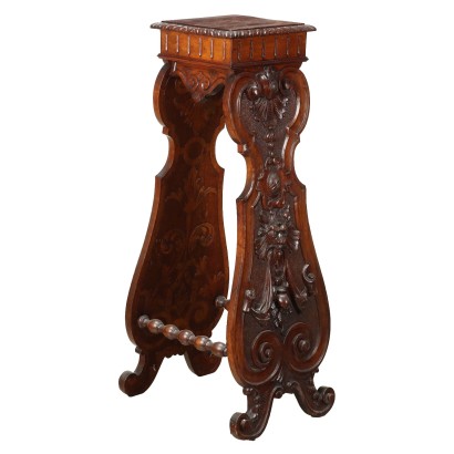 Tabouret Néo-Baroque Ancien Italie Deuxième Moitié du '800