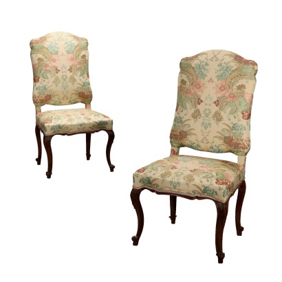 Pair of Antique Baroque Armchairs Baroque Mid XVIII Century Walnut