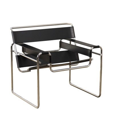 Fauteuil Vintage Gavina Wassily Design Marcel Breuer Cuire Années 70