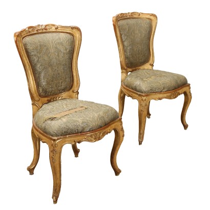 Paire de Chaises Anciennes Style Baroque Bois du XIXe Siècle