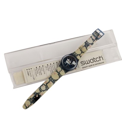 Vintage Swatch Montre Black Sheep GN150 1994 mit Schachtel