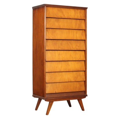 Vintage 1950s Chest of Drawers Poplar Veneer Italy