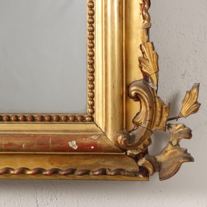Miroir éclectique en bois doré