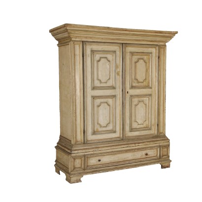 Armoire Baroque Ancien Bois Laqué Italie du XVIIIe Siècle