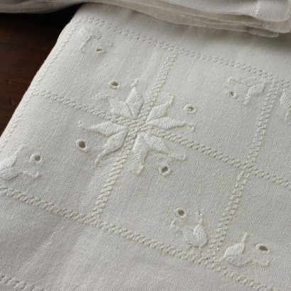 antique, tablecloth, antique tablecloths, antique tablecloth, antique Italian tablecloth, antique tablecloth, neoclassical tablecloth, 19th century tablecloth, linen tablecloth with 12 napkins