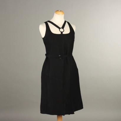 Marella Dress Black Linen Second Hand UK Size 14 Italy