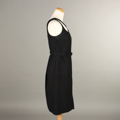 Marella Schwarzes Kleid aus Leinenmischung