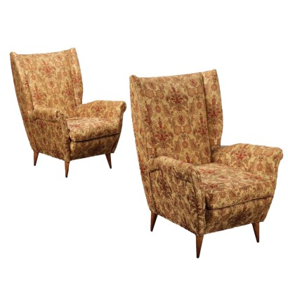 Pair of armchairs, two Bergere armchairs from the 1950s