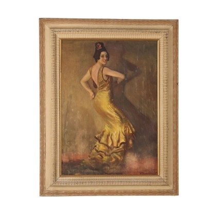 Antique Painting Adolfo Magrini Mixed Technique on Cardboard 1896