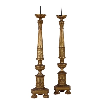 Pair of Antique Empire Candelabra Wood Europe XIX Century