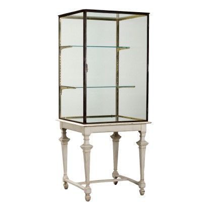 Vintage 1950s Display Cabinet Brass Glass Italy