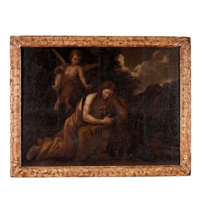 Antique Painting with Religious Subject Oil on Canvas XVI-XVII Century