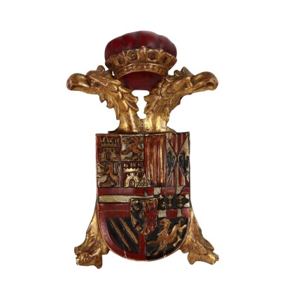 Coat of arms in gilded and carved wood