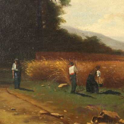 Peinture Paysage avec personnages, Paysage avec figures de paysans