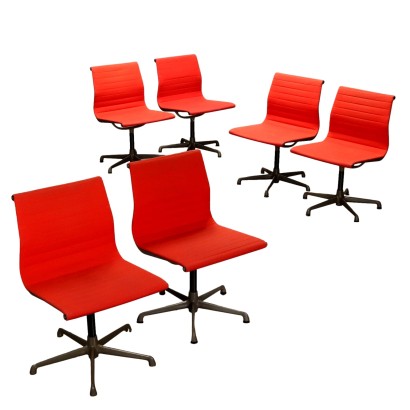 Groupe de 6 Chaises de Bureau ICF Charles & Ray Eames Années 70-80