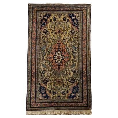 Tapis Ancien Asiatique Coton Laine Noeud Fin 291 x 172 cm