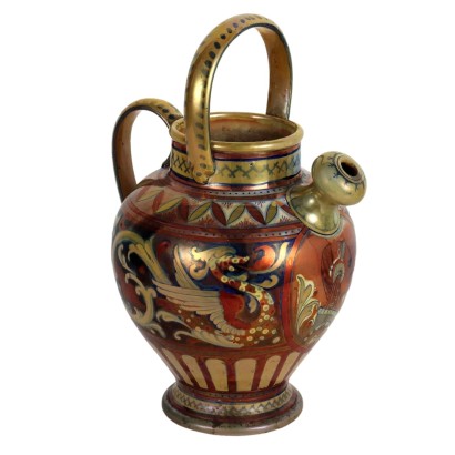 Rubboli majolica flask by Gualdo T