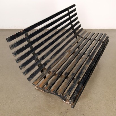 Iron bench, outdoor bench from the 60s and 70s