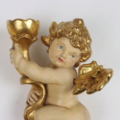 Pair of Carved Wooden Cherubs