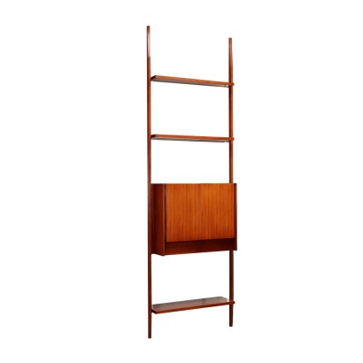 Vintage 1960s Bookcase Teak Veneer Aluminium Italy