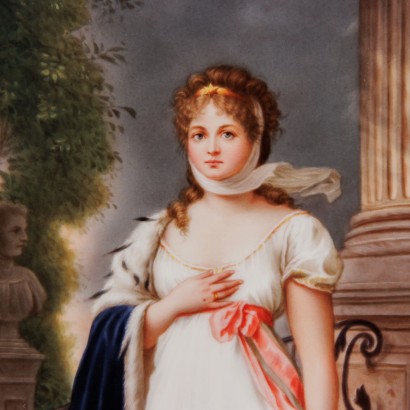 Porcelain Tablet Queen Louise of Prussia, Painting on Porcelain Tablet, Queen Louise of Prussia