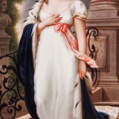 Porcelain Tablet Queen Louise of Prussia, Painting on Porcelain Tablet, Queen Louise of Prussia