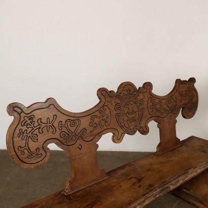 banc,banc baroque en noyer