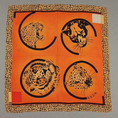 Krizia Vintage Schal mit Katzen