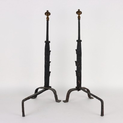 Pair of Wrought Iron Andirons