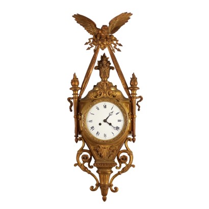 Horloge Murale Pendule En Bronze Doré