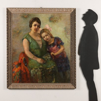 Painting Portrait of Mother with Daughter