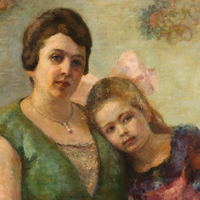 Peinture Portrait de Mère avec Fille