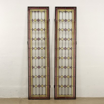 Pair of Liberty Stained Glass Windows