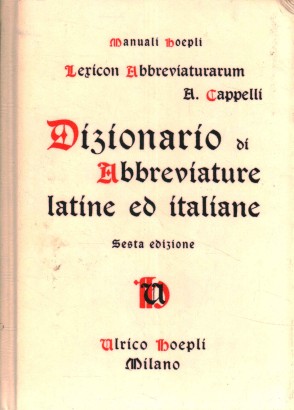 Dizionario di abbreviature latine ed ita