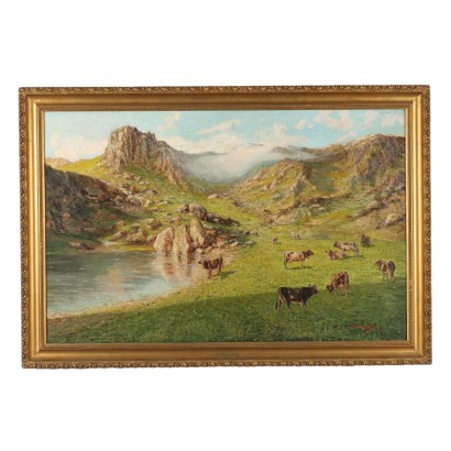 Painting by Oscar Casali, Alpine pasture with cows, Oscar Casali, Oscar Casali, Oscar Casali, Oscar Casali, Oscar Casali, Oscar Casali, Oscar Casali, Oscar Casali, Oscar Casali, Oscar Casali, Oscar Casali, Oscar Casali, Oscar Casali