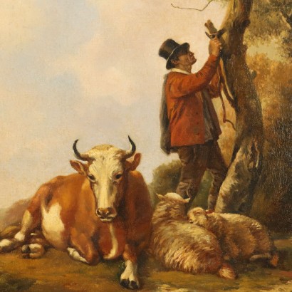 Shepherd with Herds Painting