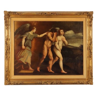 Tableau Ancien Sujét Sacré Huile sur Toile XVIIIe Siècle