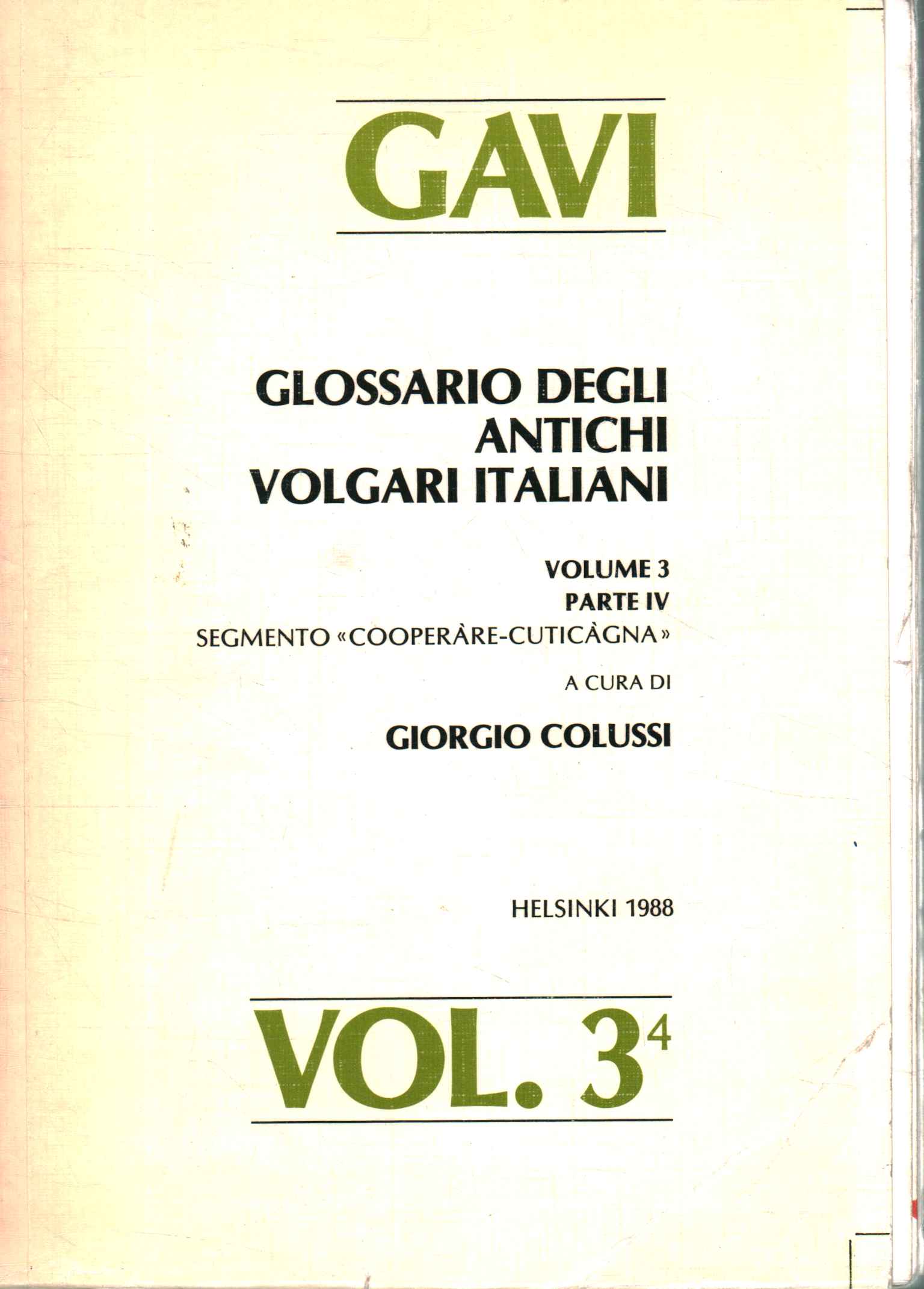 GAVI: Glossario degli antichi volgari it