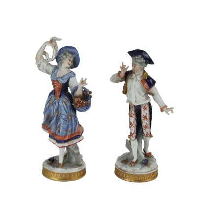 Pair of Capodim Porcelain Figurines