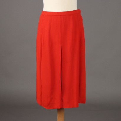 Yves Saint Laurent Skirt Vintage Red Fabric UK Size 14 1970s