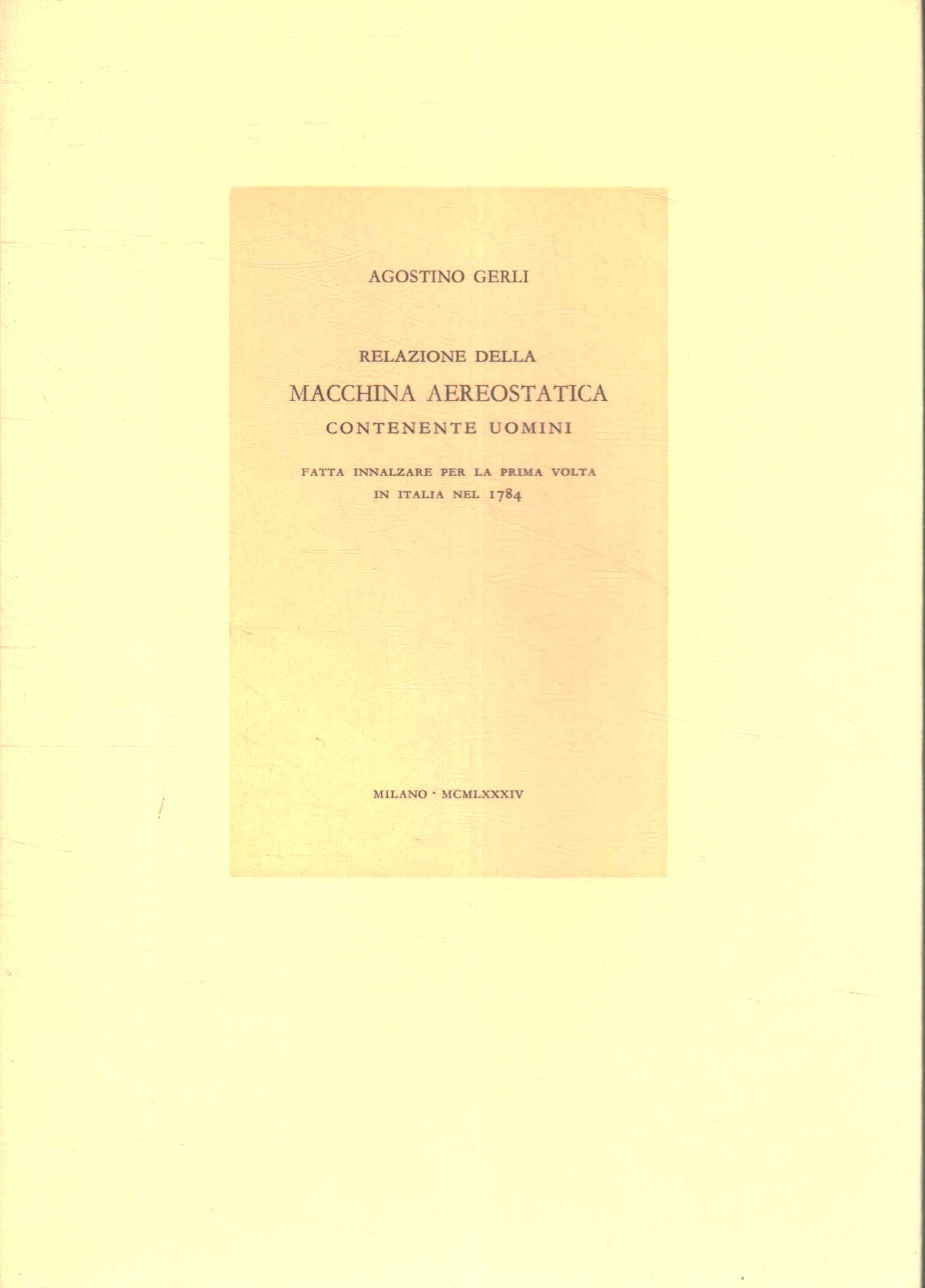 Relazione della macchina aereostatica cont