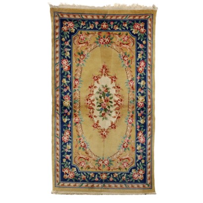 Tapis Pékin Ancien Coton Laine Noeud Gros Chine 217 x 126 cm