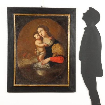 Gemälde Madonna mit Kind und Engeln