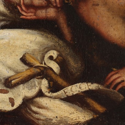 Painting of Baby Jesus sleeping with,Baby Jesus sleeping with St.