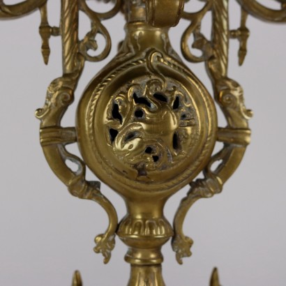 Trittico Orologio in Bronzo Dorato