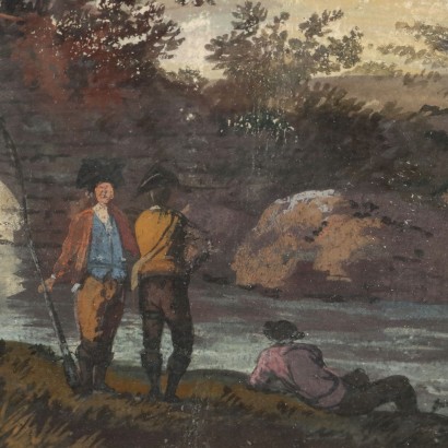 Painting Landscape with River and Figures,Landscape with River and Figures,Painting Landscape with River and Figures